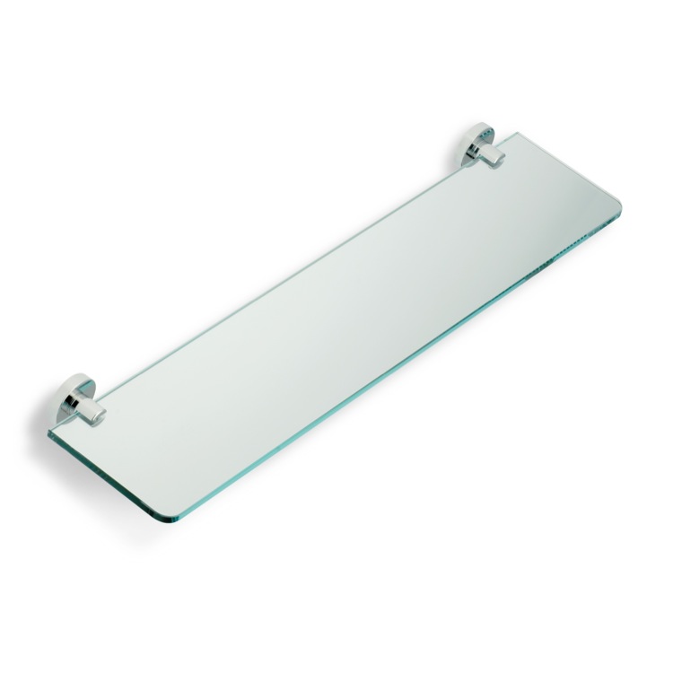 StilHaus VE04-08 Chrome Clear Glass Bathroom Shelf